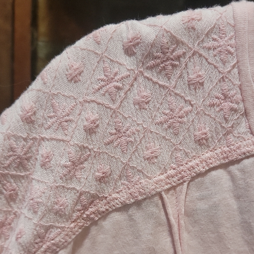 Knox Rose Blush Pink Lace Accent Blouse - Picture 4 of 7